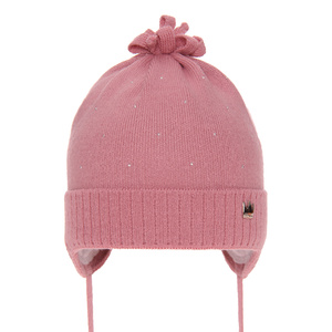 Girl's spring/ autumn hat pink Oliwka with ears