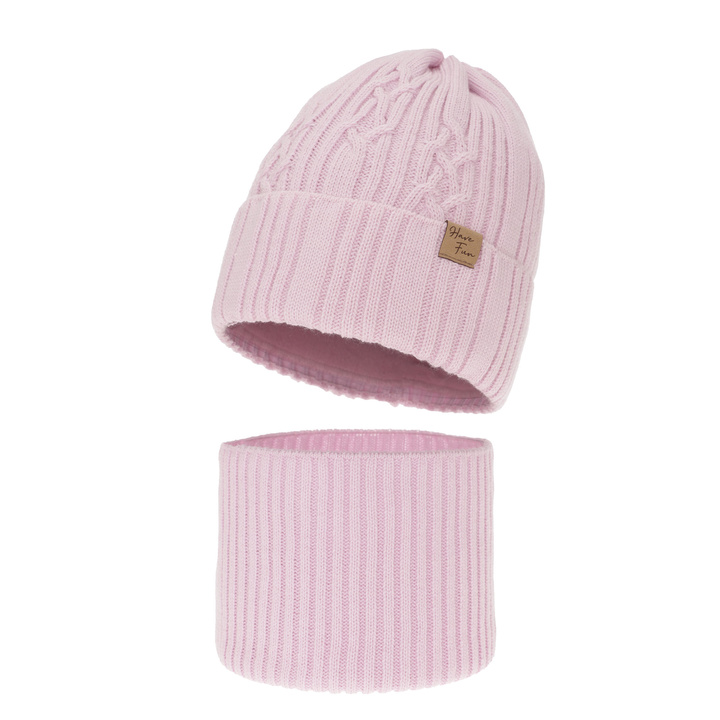Girl's winter set: hat and tube scarf violet Rema