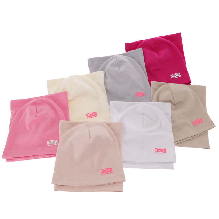 Girl's spring/ autumn cotton set: hat and tube scarf violet Friza