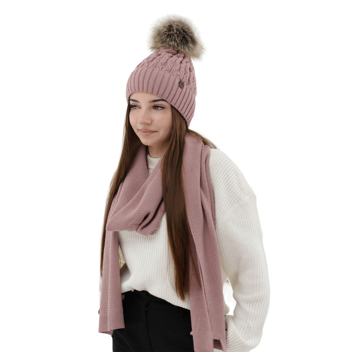 Women's winter scarf pink Agora