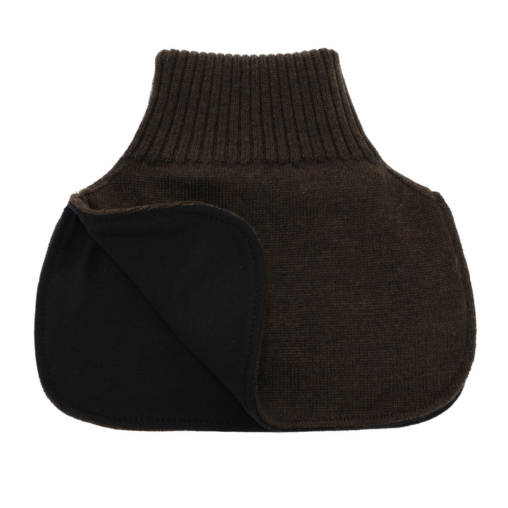 Boy's winter neck warmer, 100% merino wool, cotton lining, brown, Tiket