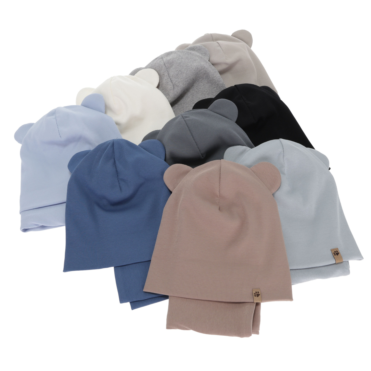 Boy's spring, autumn set: hat and tube scarf, grey, Farim