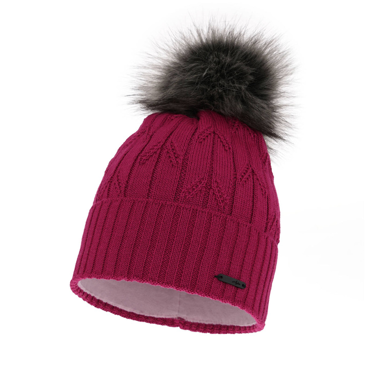 Woman's winter hat in pink merino wool Talaria