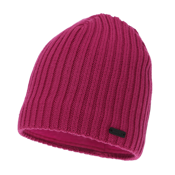 Woman's winter hat, pink, with merino wool, Soletta