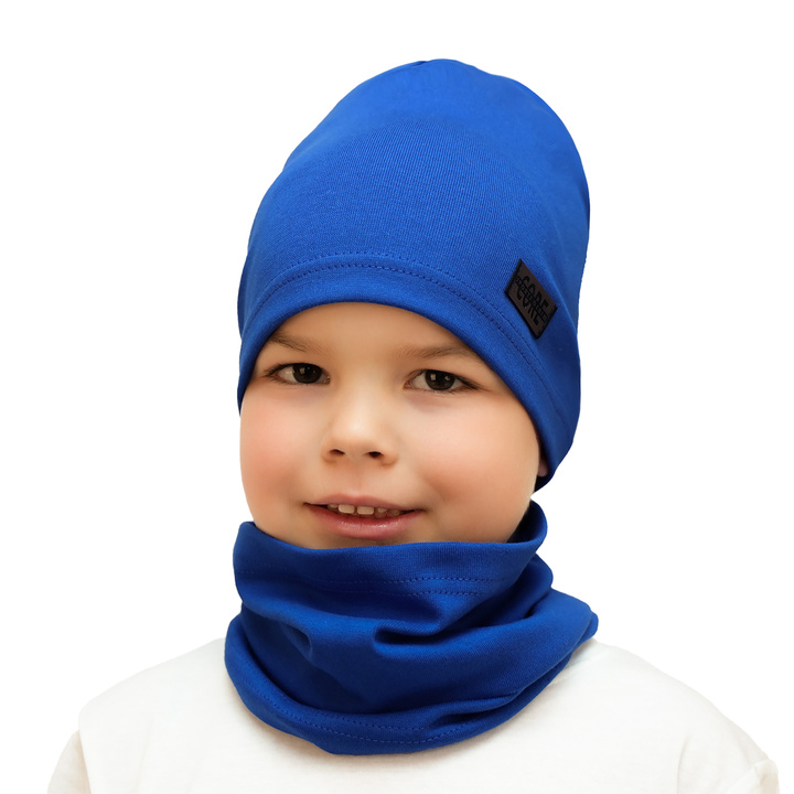 Boy's spring/ autumn set: hat and tube scarf blue Frizi
