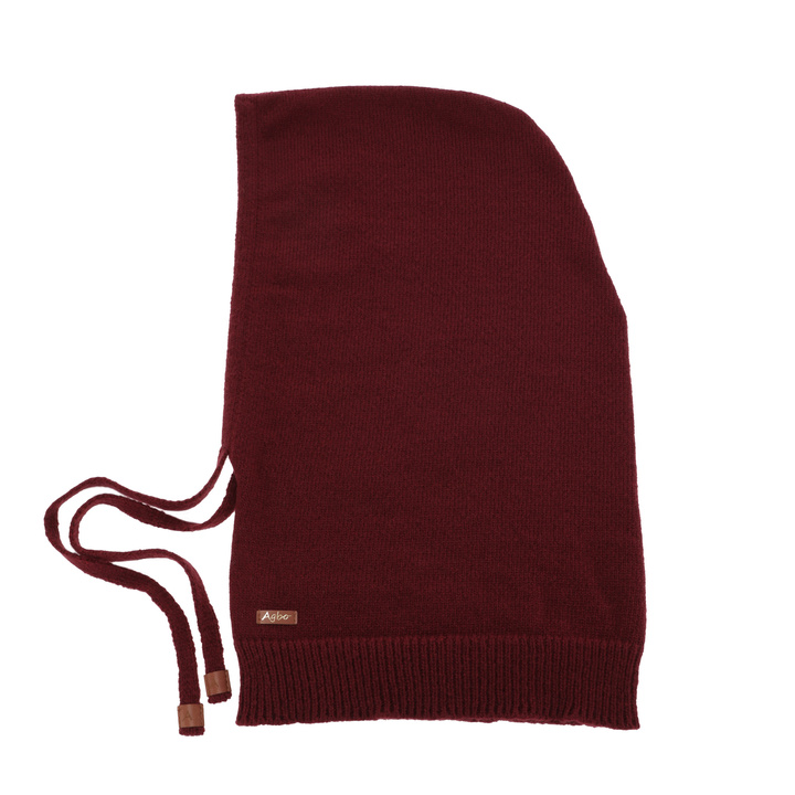 Women's winter balaclava burgund merino wool balaclava Elizabeth 