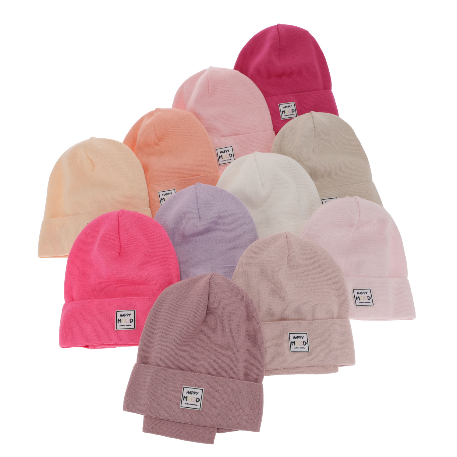 Girl's spring/ autumn set: hat and tube scarf, with cotton, pink Mersila