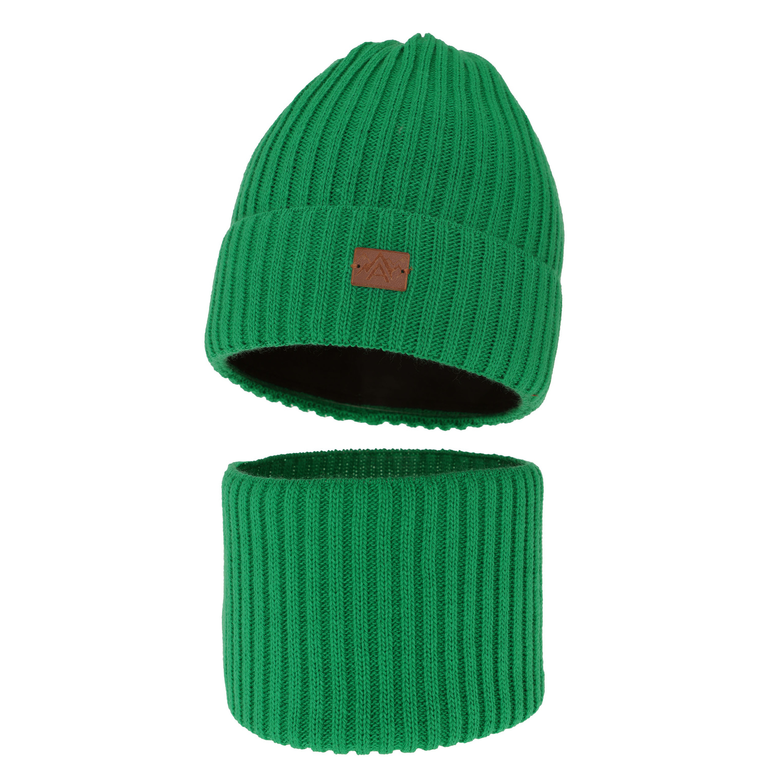 Boy's winter set: hat and tube scarf green Fargo