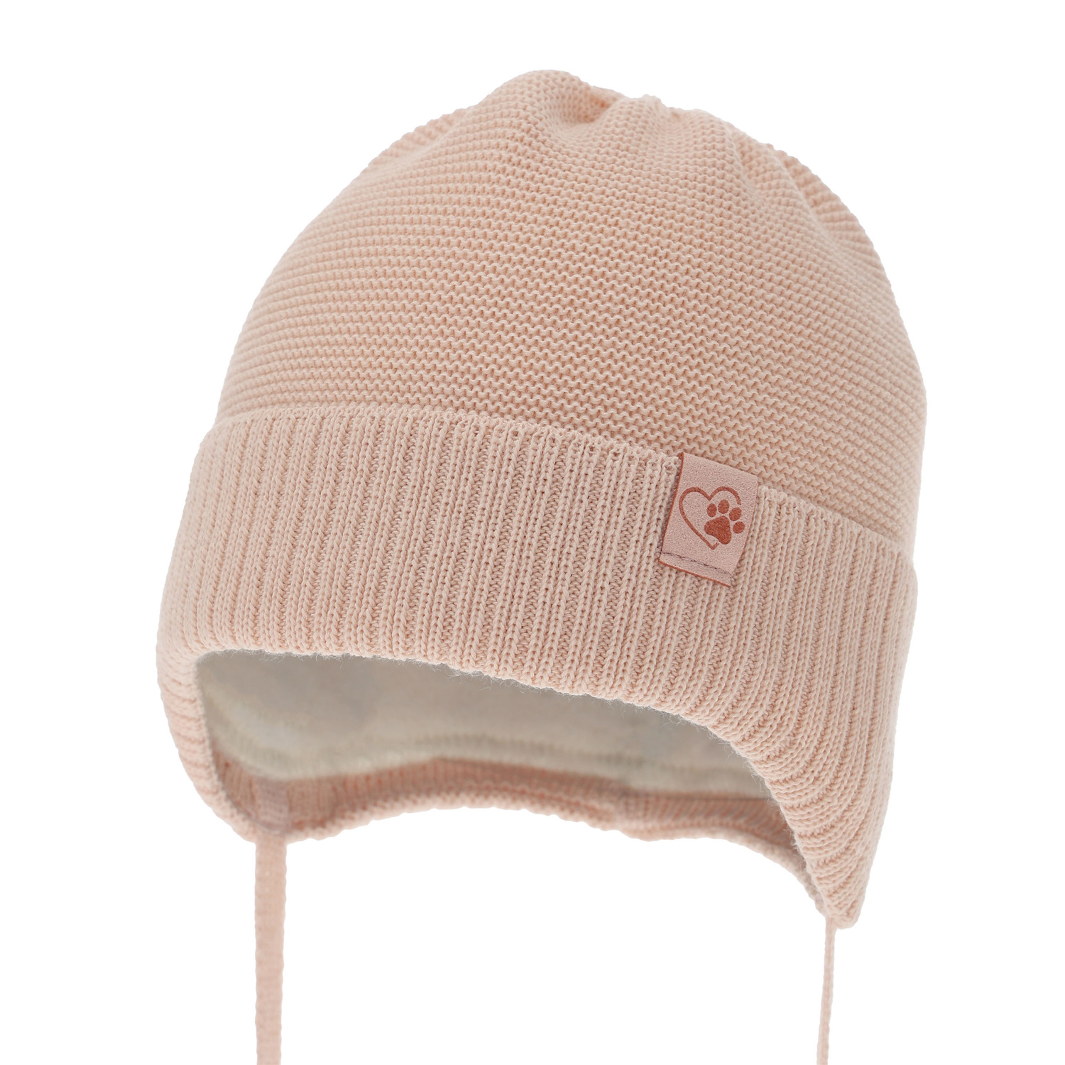 Girl's winter hat orange with merino wool Dari