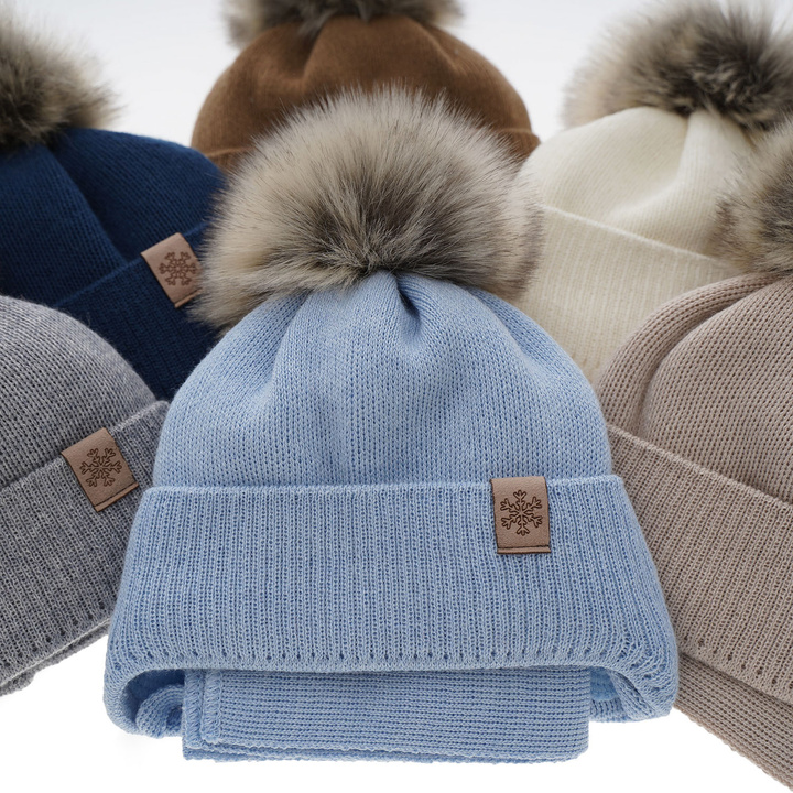 Boy's winter set: grey merino wool hat and scarf Rafael
