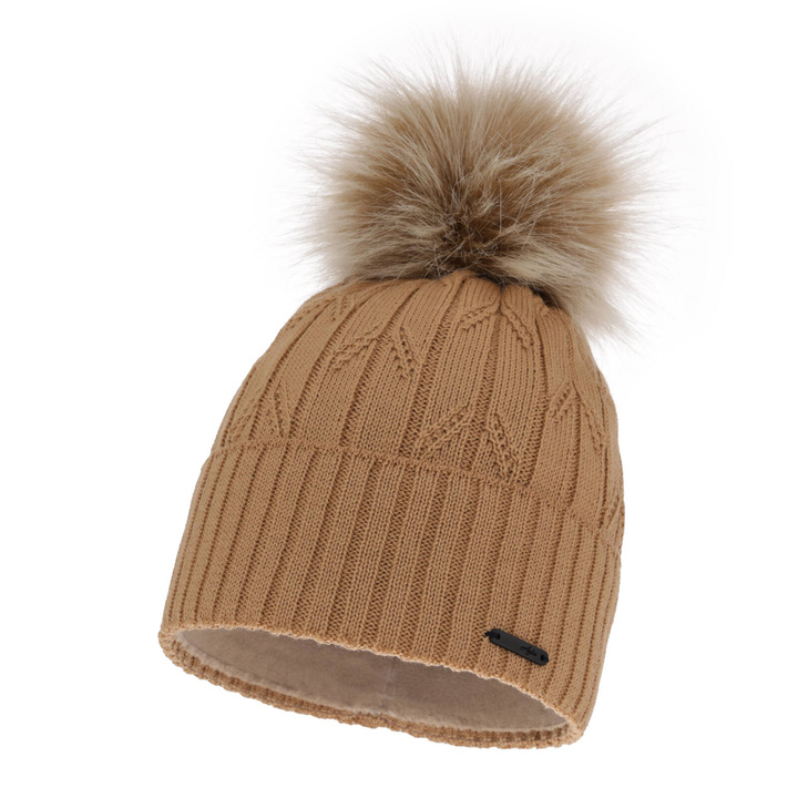 Woman's winter hat in camel merino wool Talaria