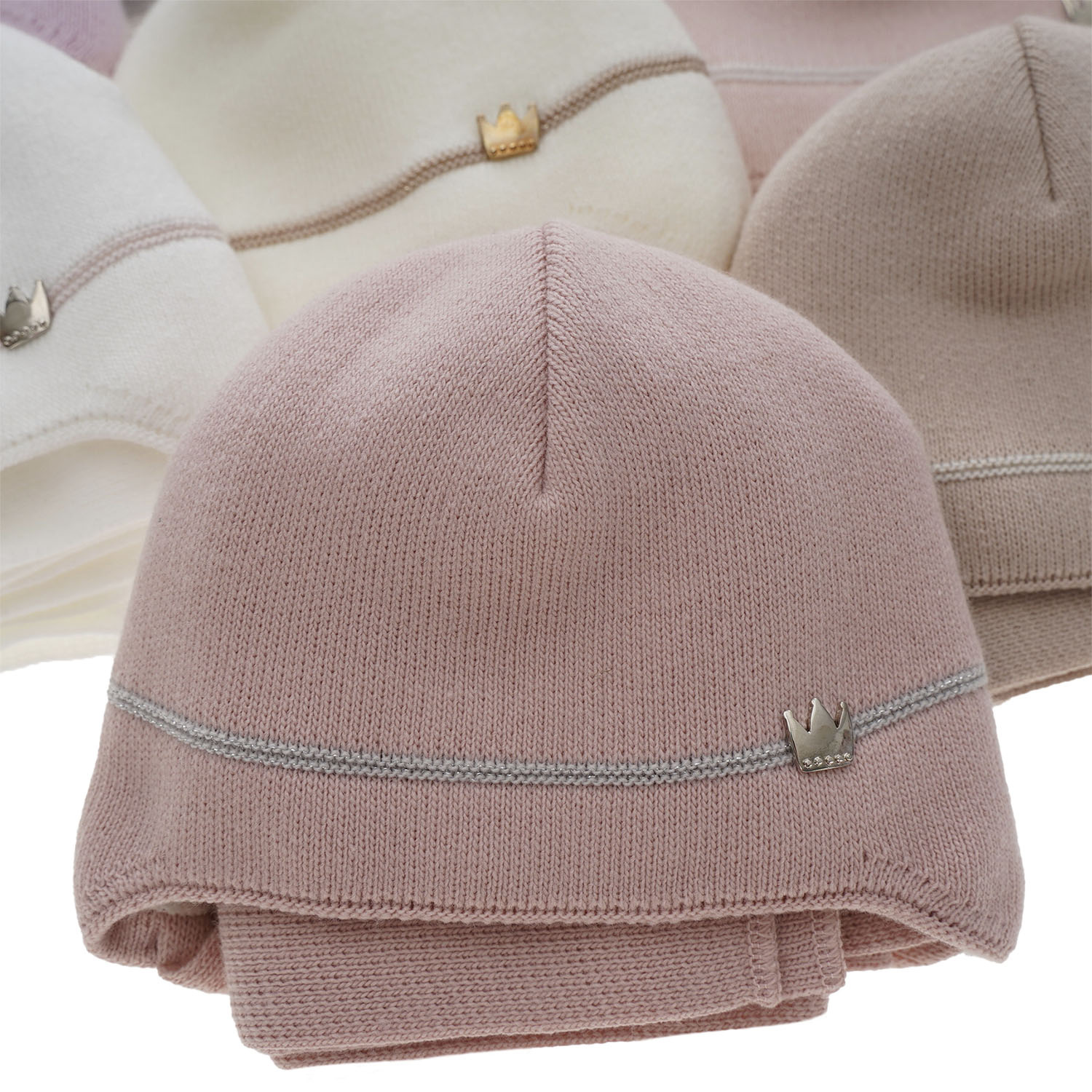 Girl's winter set: hat and scarf ecru Elina