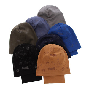 Boy's spring/ autumn set: hat and tube scarf blue Kosmos