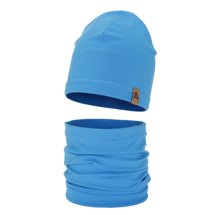 Boy's spring/ autumn set: hat and tube scarf blue Griffin