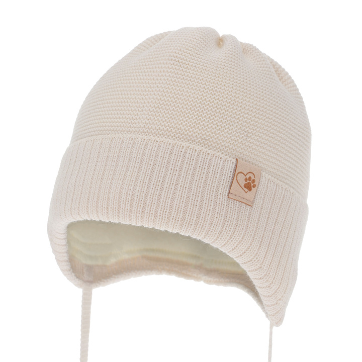 Girl's winter hat pink with merino wool Dari