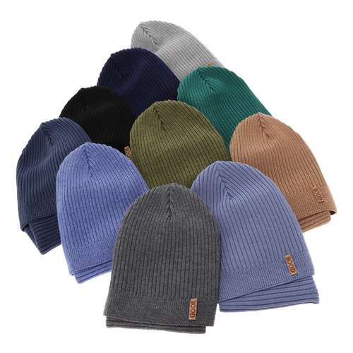 Boy's spring/ autumn set: hat and tube scarf blue 100% extra finemerino wool Chester