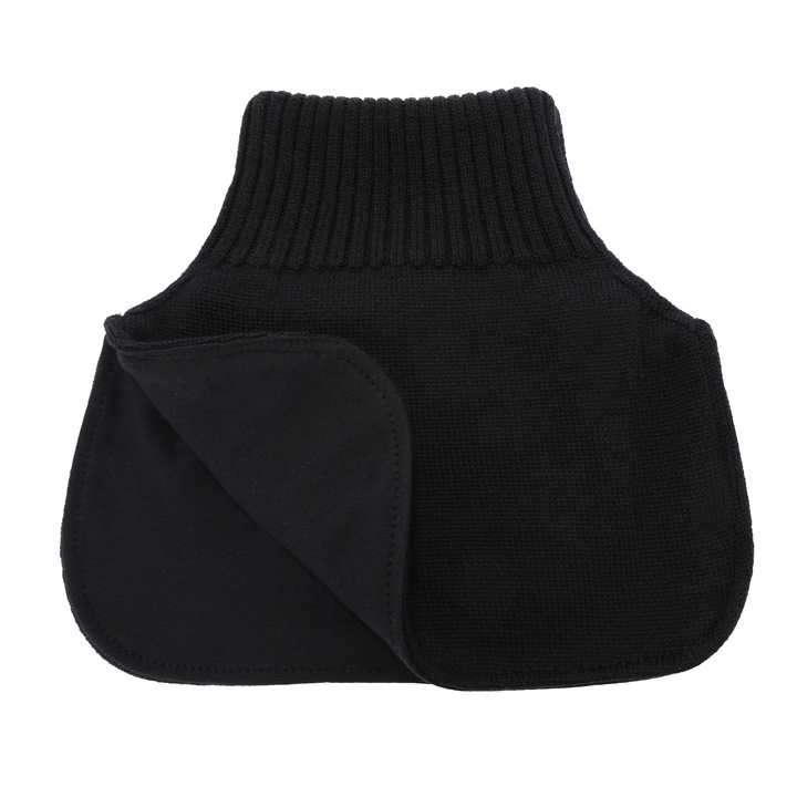 Boy's winter neck warmer, black, 100% merino wool, cotton lining, Tiket
