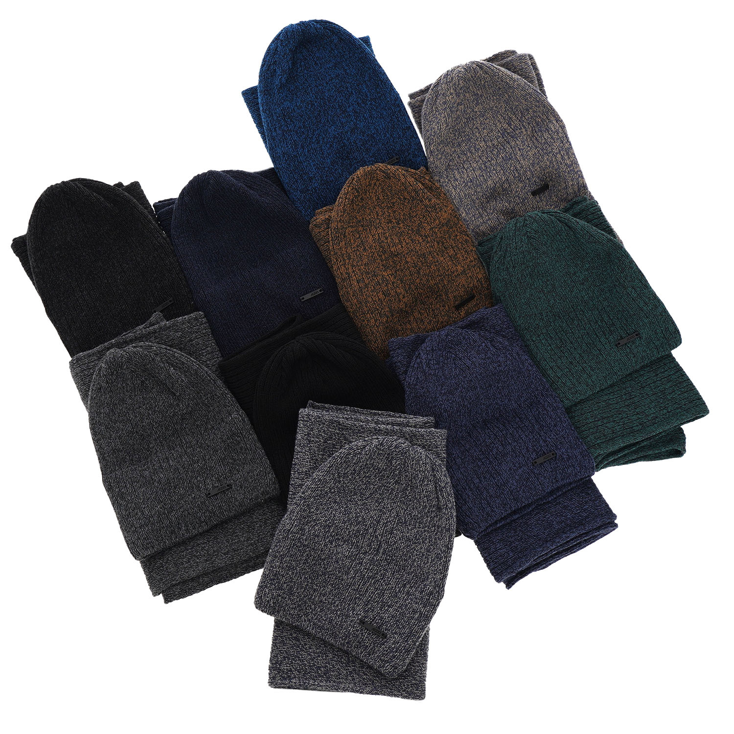 Boy's winter set: hat and scarf grey Elmer