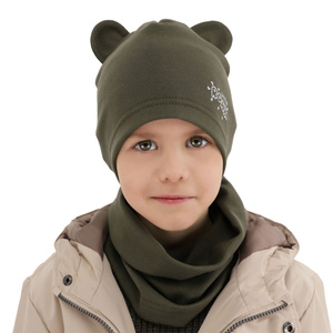 Boy's spring/ autumn set: hat and tube scarf camel Cymes