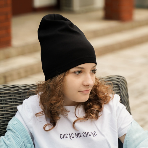 Girl's spring/ autumn set: hat and tube scarf amaranth Hazelka