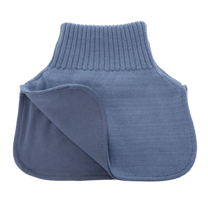 Boy's winter neck warmer, 100% merino wool, cotton lining, blue, Tiket
