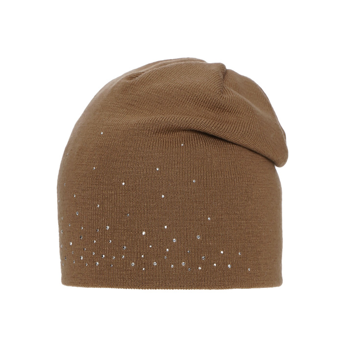 Woman's winter hat camel merino wool Minerwa