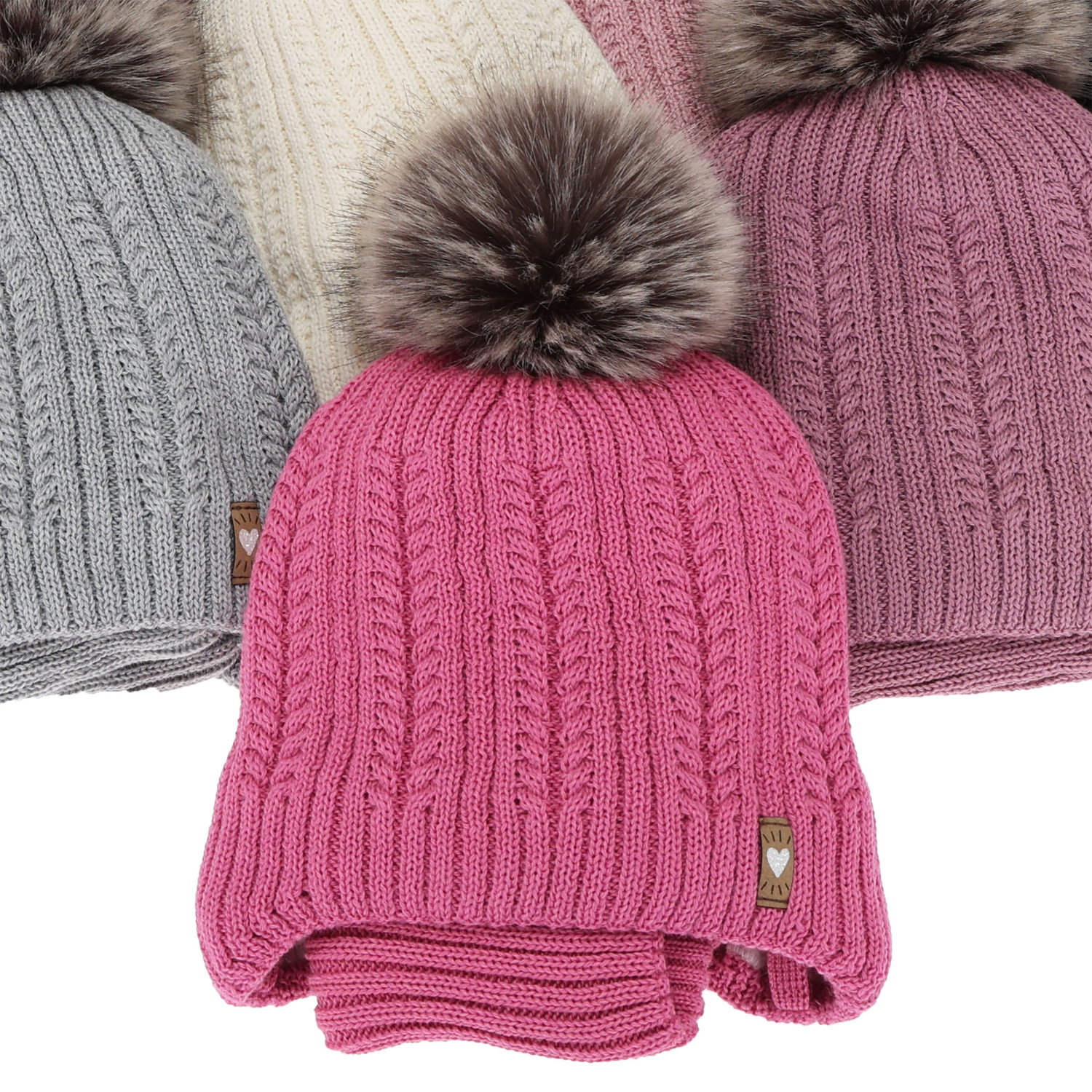 Girl's winter set: hat and tube scarf, black, with merino wool, Muanda