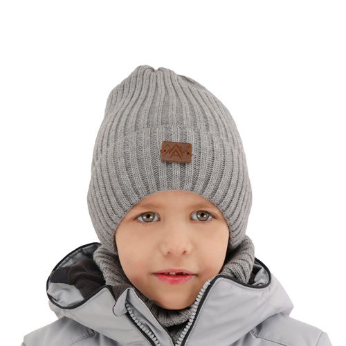 Boy's winter set: hat and tube scarf beige Fargo