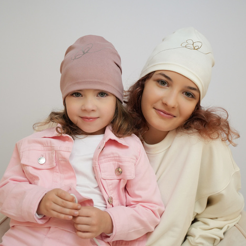 Girl's spring/ autumn set: hat and tube scarf pink Jula