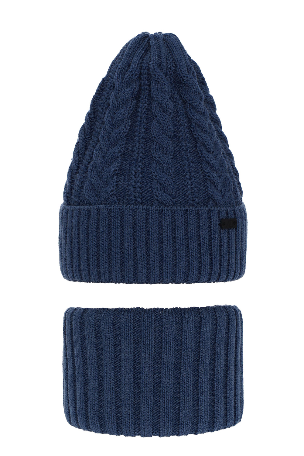 Boy's winter set: hat and tube scarf blue Colins