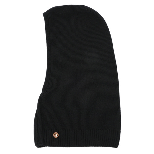 Balaclava autumn, winter, women's, black, merino wool with cashmere, Kiruna