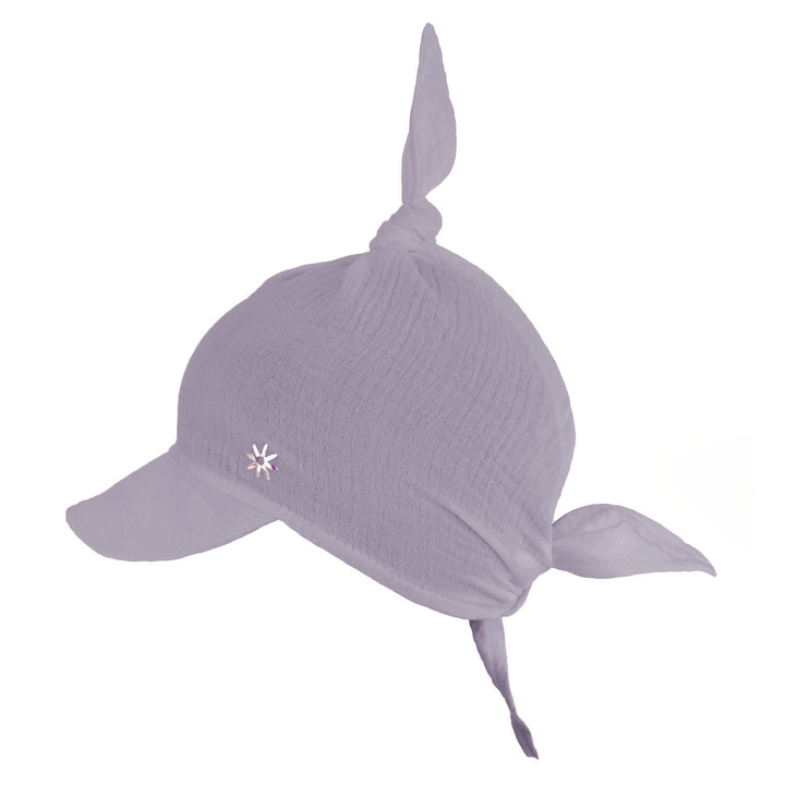 Muslin summer sun cap for girl violet Sunny