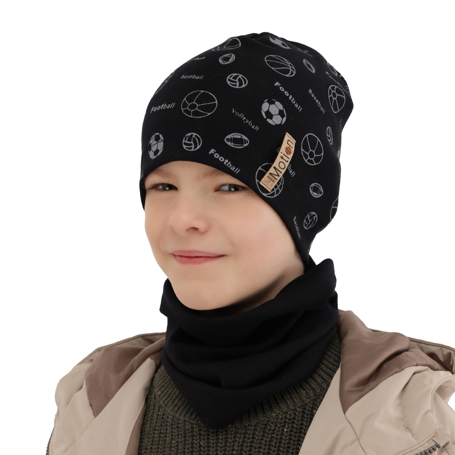 Boy's spring/ autumn set: hat and tube scarf camel Paolo