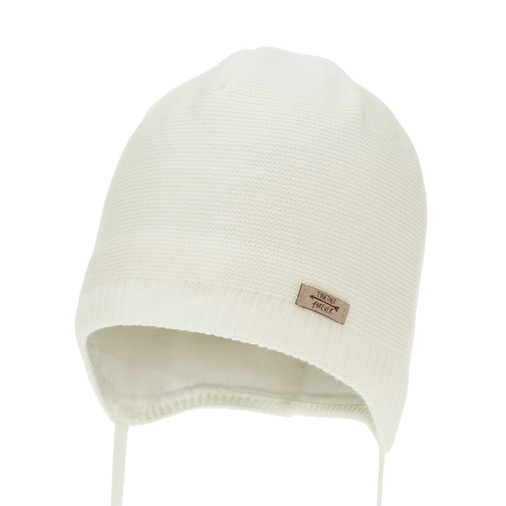 Girl's spring/ autumn hat, cream, with ears, Svenja