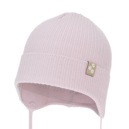 Girl's spring/ autumn hat, light pink, with ears, 100% cotton, Lunara
