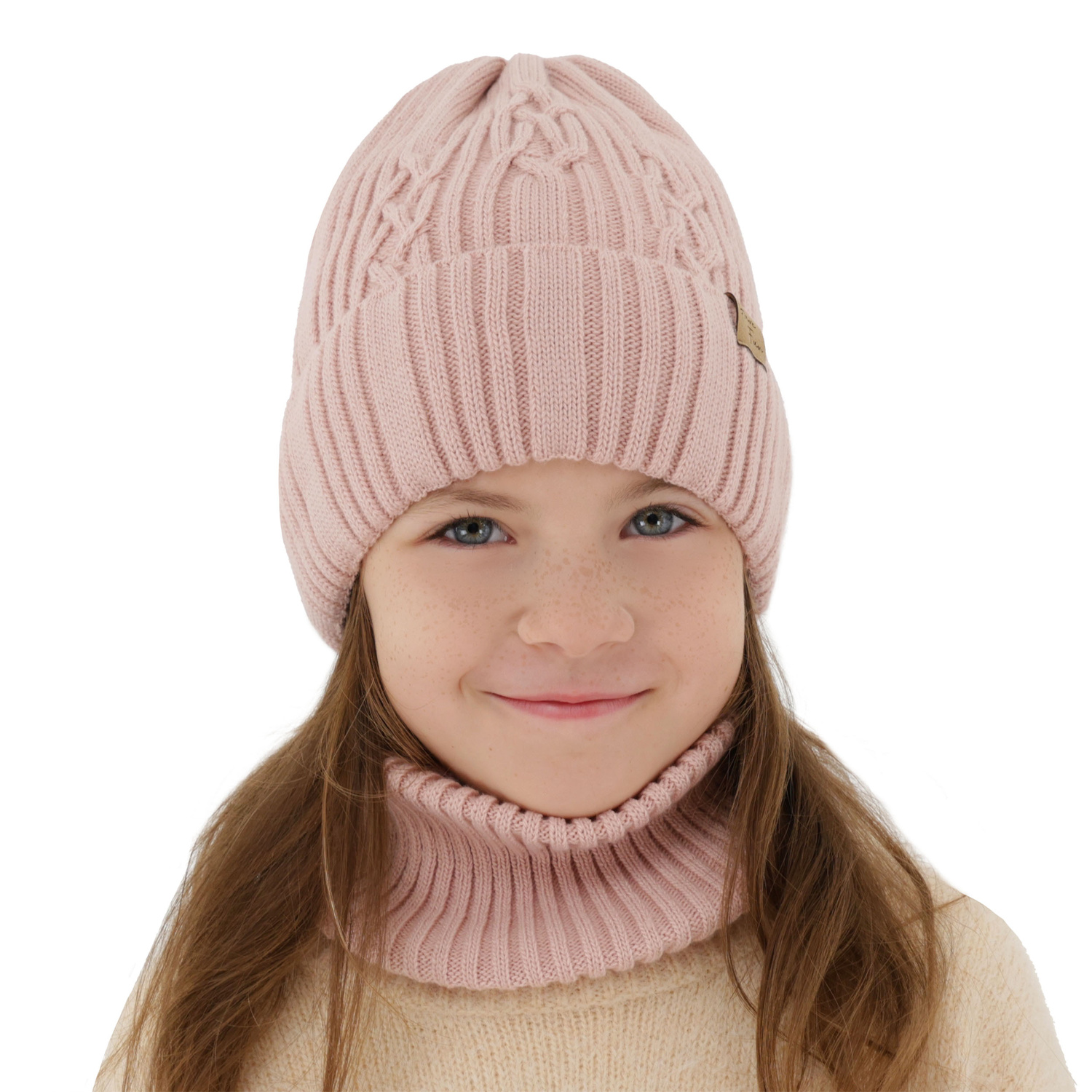 Girl's winter set: hat and tube scarf black Rema