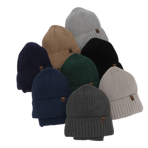 Boy's winter set: hat and tube scarf camel merino wool Metis
