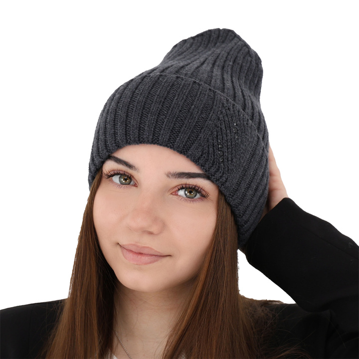 Woman's winter hat pink Ariga 100% extra fine merino wool
