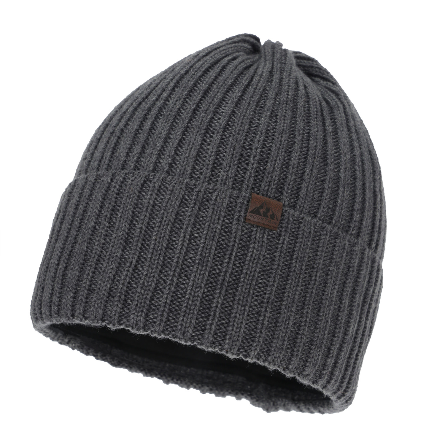 Men's winter hat, gray, with merino wool, Huno