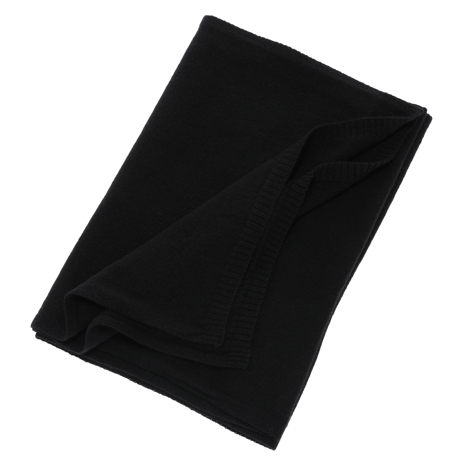 Woman's winter scarf, black, merino wool with cashmere, Irenia