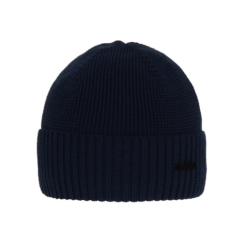 Men's winter hat navy blue merino wool Henk