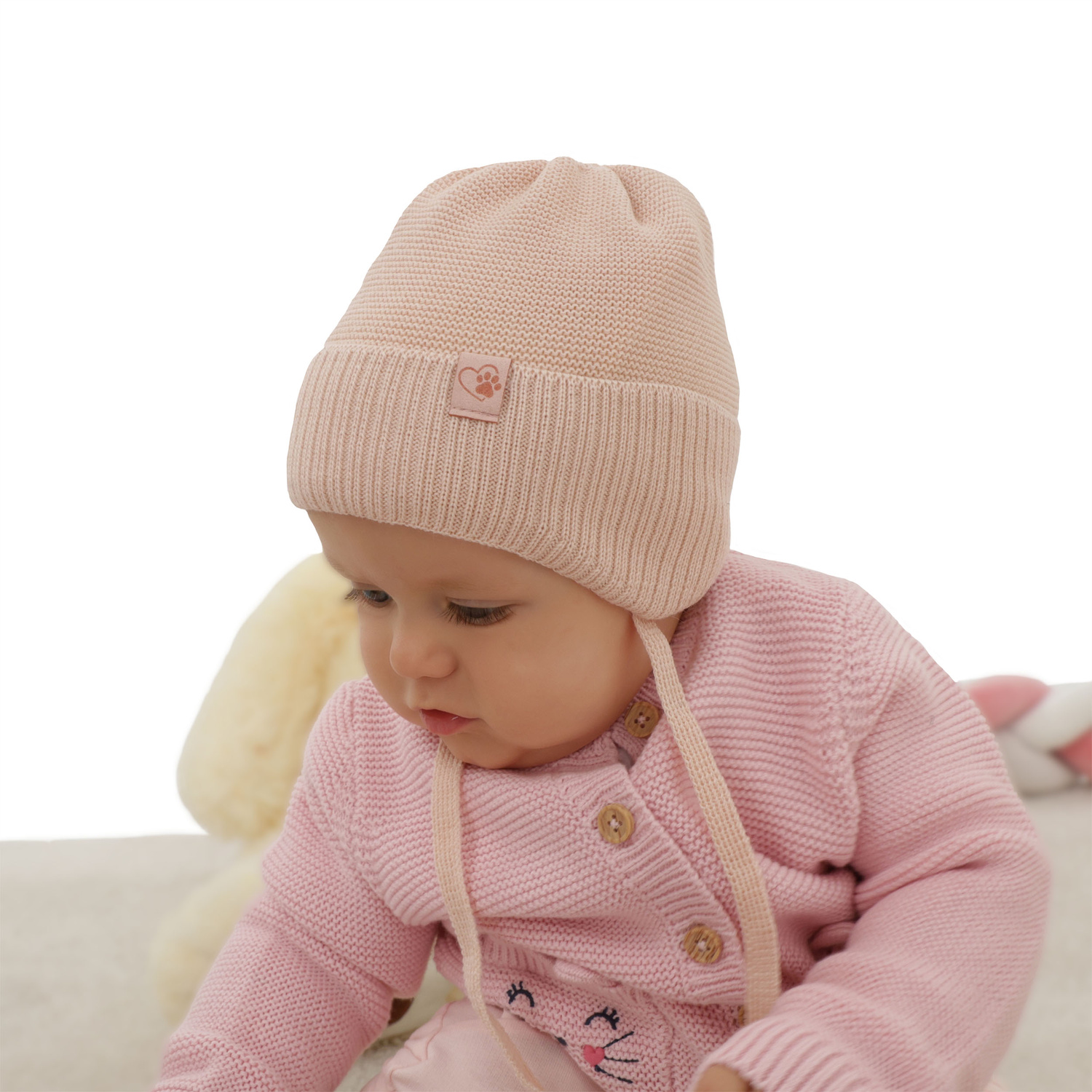 Girl's winter hat violet with merino wool Dari