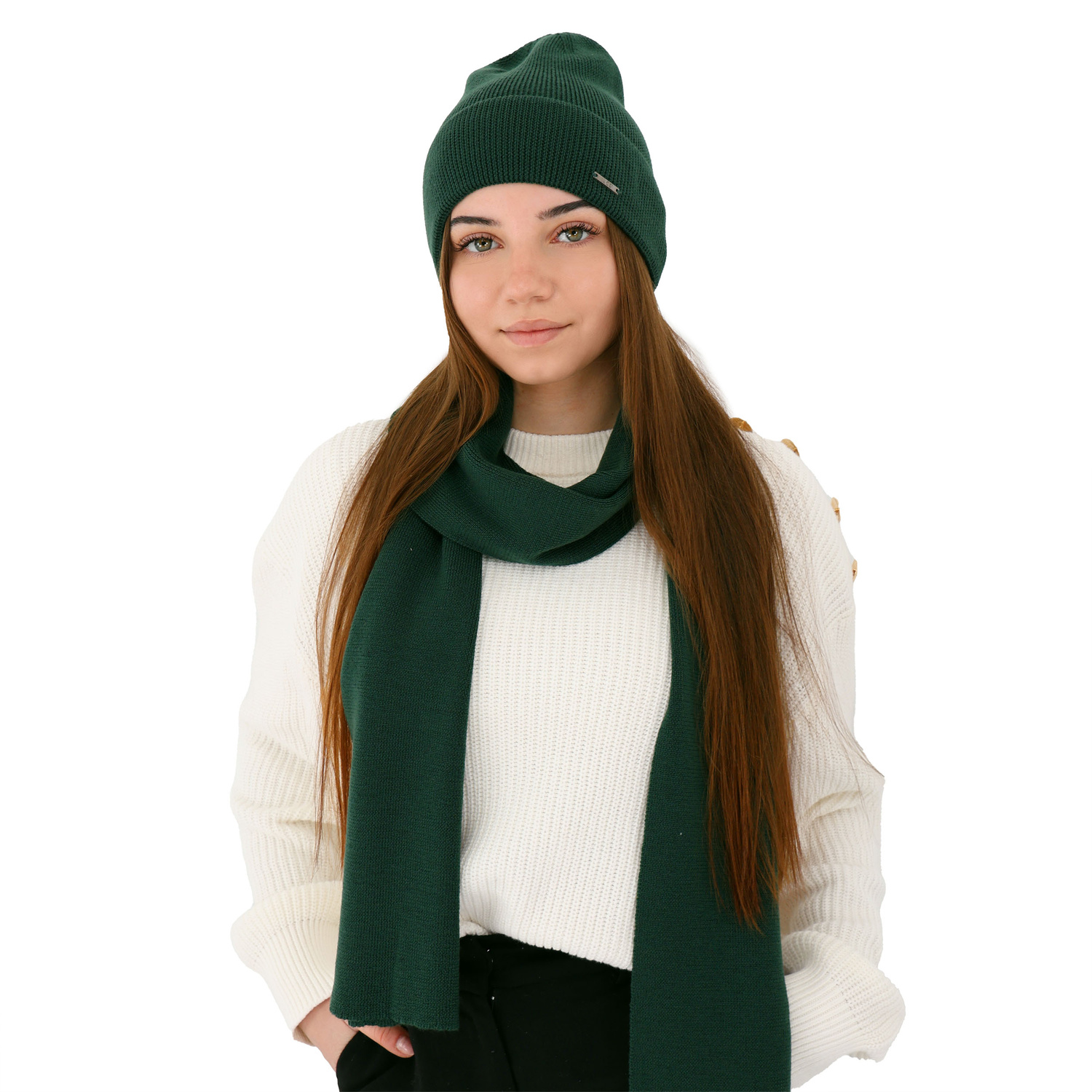 Women's spring and winter set: hat and scarf camel 100% extra fine merino wool Melpomena
