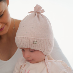 Girl's spring/ autumn hat beige Oliwka with ears