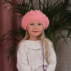 Girl's spring/ autumn beret pink Wioleta