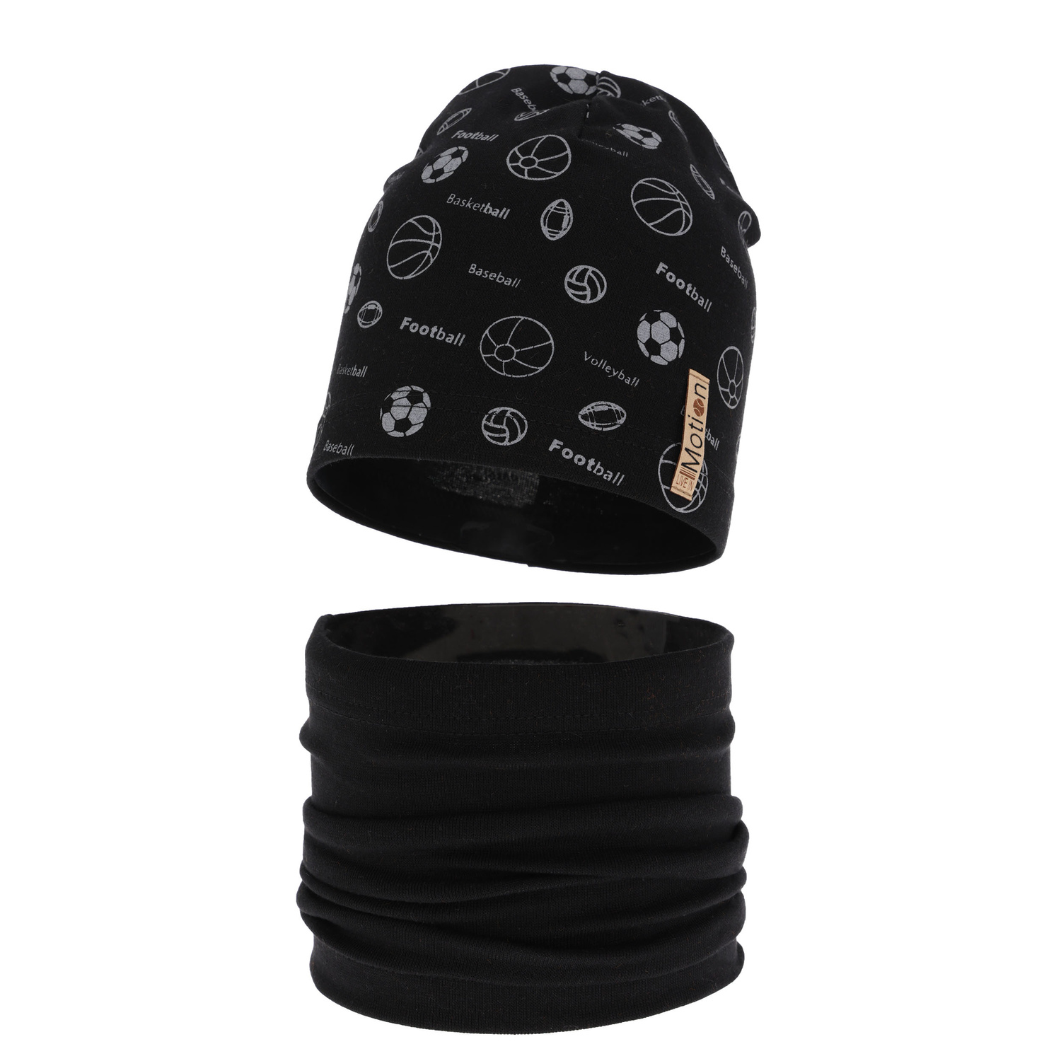 Boy's spring/ autumn set: hat and tube scarf black Paolo