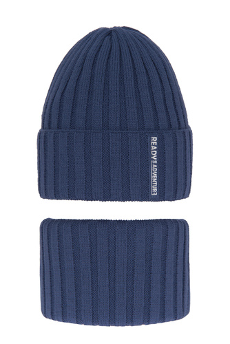 Boy's winter set: hat and tube scarf blue Livido