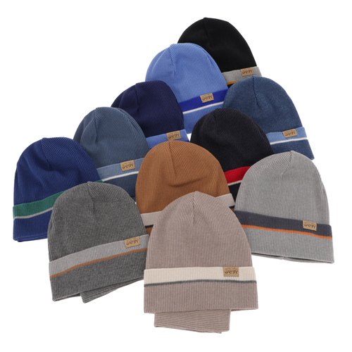 Children's autumn/ spring set: hat and tube scarf, with cotton, camel Antonio