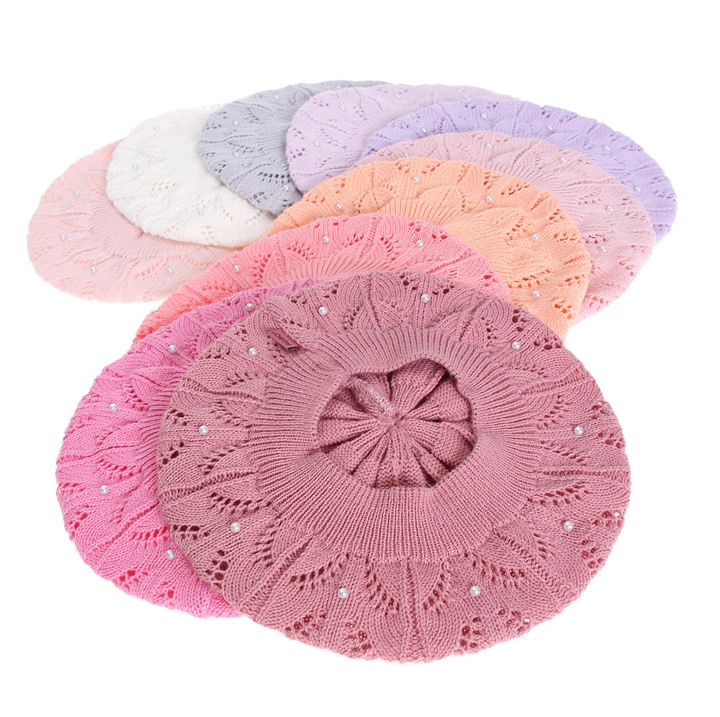 Girl's spring/ autumn beret pink Wioleta