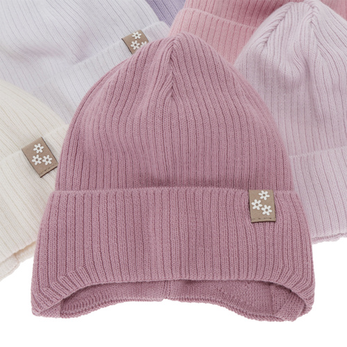 Girl's spring/ autumn hat, cream, with ears, 100% cotton, Lunara